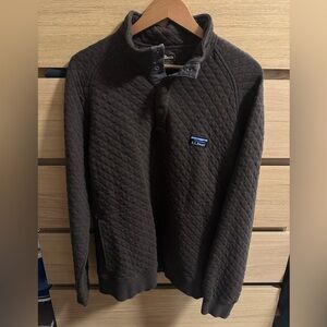 L.L. Bean Men's Dark Brown Quilted Sweater
